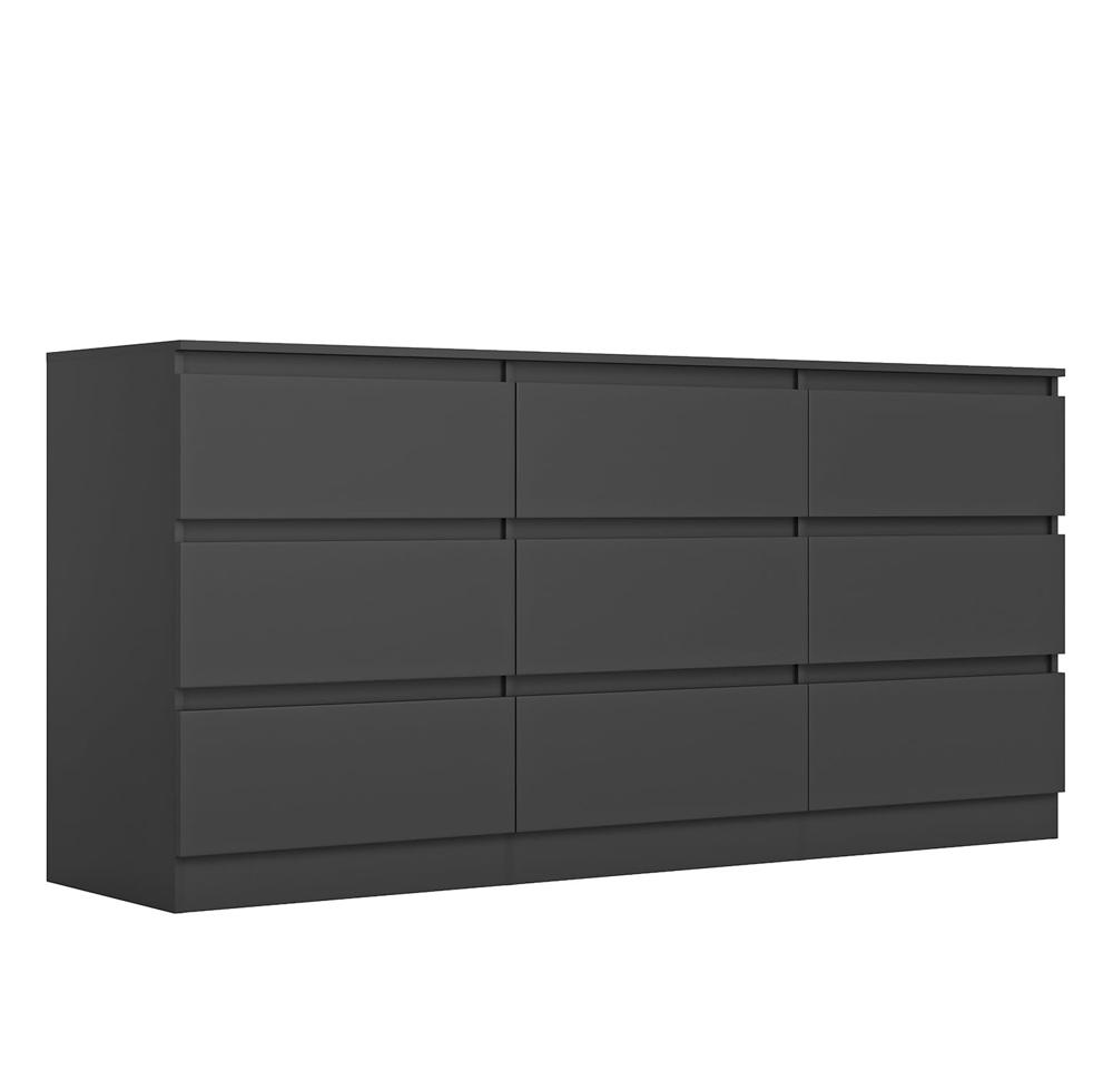 Amazon.com: Vibe & Dine Black Dresser 9 Drawer, Modern Long Dresser for  Bedroom, Wood Chest of Drawers with Wide Storage for Living Room : Home &  Kitchen