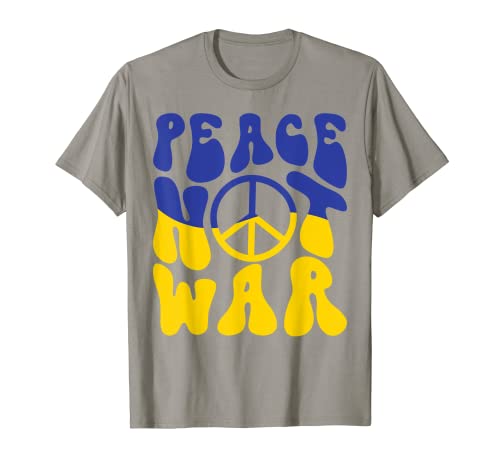 Camiseta de Ucrania Peace Not War Camisa Ucraniana Señal de la Paz Bandera Camiseta