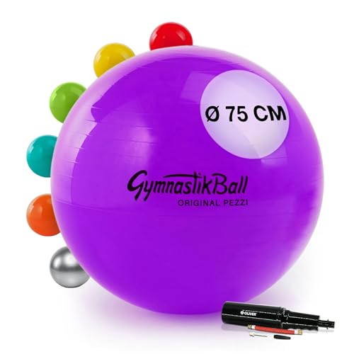 PEZZI Original Pezziball Standard 75 cm m. Pumpe Kombi Gymnastikball violett PEZZI Original Pezziball Standard 75 cm m. Pumpe Kombi Gymnastikball violett
