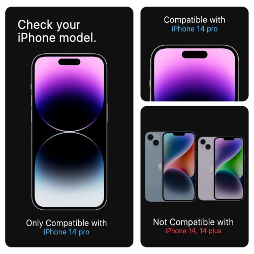 Image of ArmourPro Privacy Tempered Glass for iPhone 14 Pro, Anti Spy Anti Peeping Screen Protector, Edge-to-Edge Full Coverage, 9H Hardness with Cable Protector | Black
