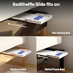 BedShelfie Bedside Shelf for Dorm Room - White Wood Slide - Image 3