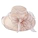 SRZYMJ Rosa Hochzeitshut Vintage 50er Jahre Damen Chic Capeline Kirche Elegant Fascinator Hut Sonnenhut mit Schleier Band aus Netzstoff Feder Blumen für Cocktail Braut Zeremonie Sonnenhut