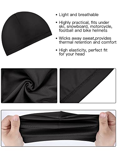 Image of Boao 6 Pieces Cooling Skull Caps Helmet Hard Hat Liner Sweat Wicking Running Beanie Cycling for Men Women