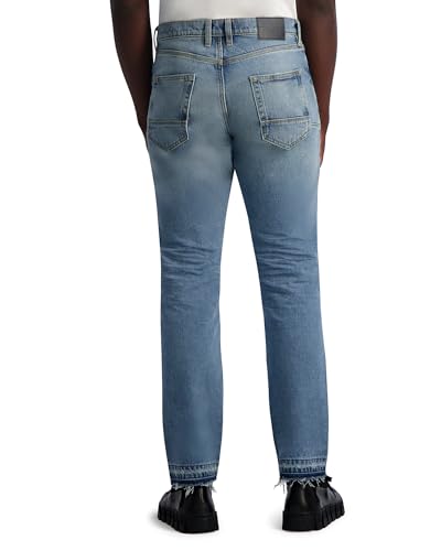 Karl Lagerfeld Paris Men's Leather Pocket Light Wash Denim Pant4