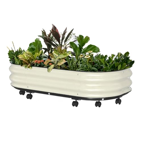 Jardinière surélevée en métal durable de 105 cm pour racines profondes