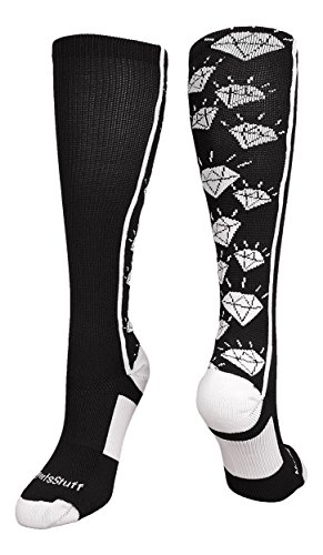 Image of MadSportsStuff Softball Socks with Diamonds for Girls Women Kids Youth Adult Over the Calf Soccer