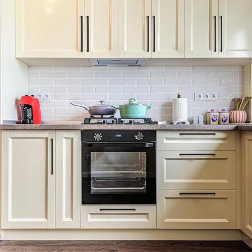Image of Ravinte Oil Rubbed Bronze Cabinet Handles Kitchen Pulls 7-1 /2 Inch 10 Pack | Square Design, Solid Zinc, Modern Slim Style, Screws Included, Easy Installation, for Kitchen Drawers & Cupboards