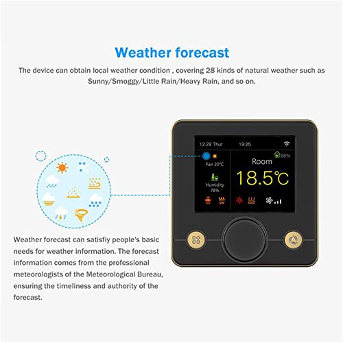 Thermostat Intelligent WiFi HUIOP programmable avec écran LCD coloré RGB - 8