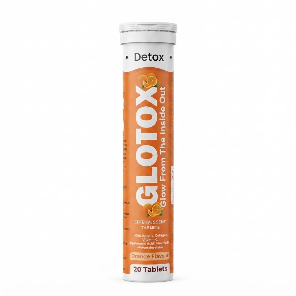 GLOTOX L Glutathione 500 mg Effervescent Tablets | Collagen 500 mg | Vitamin C | Hyaluronic Acid | Vitamin E | NAC | Orange Flavour | Dietary Supplement | 20 Tablets Each Pack of 2 — Amazon image 10