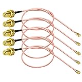 【Paquete incluido】 5 x cable coaxial SMA hembra a UFL / U.FL / IPX / IPEX (conector 1: conector SMA hembra, conector 2: conector IPX, tipo de cable: cable coaxial RG178 de 12 pulgadas)