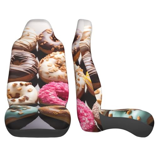 Lot de 2 housses de siege auto elastiques motif beignets - 7
