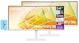 Samsung View Finity S6 S65TC 34' Ultra-WQHD VA Monitor with HDR10, AMD FreeSync, Anti Glare, Flicker Free, VESA Mount (100mm), Displayport & Dockztorm USB Port Expander, White (LS34C654TANXGO) 2 Pack