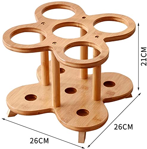 Soporte para 5 Botellas de Vino en Bambú Natural miniatura 2