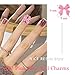 100 Pcs Pink Bow Nail Charm for Women Girl, 3D Decoration Resin Rhinestones Bowknot for DIY Art Accessories