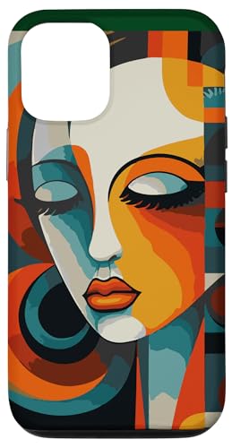 Coque pour iPhone 12/12 Pro Coloré Abstrait Femme Visage Art Illustration Conception Graphique