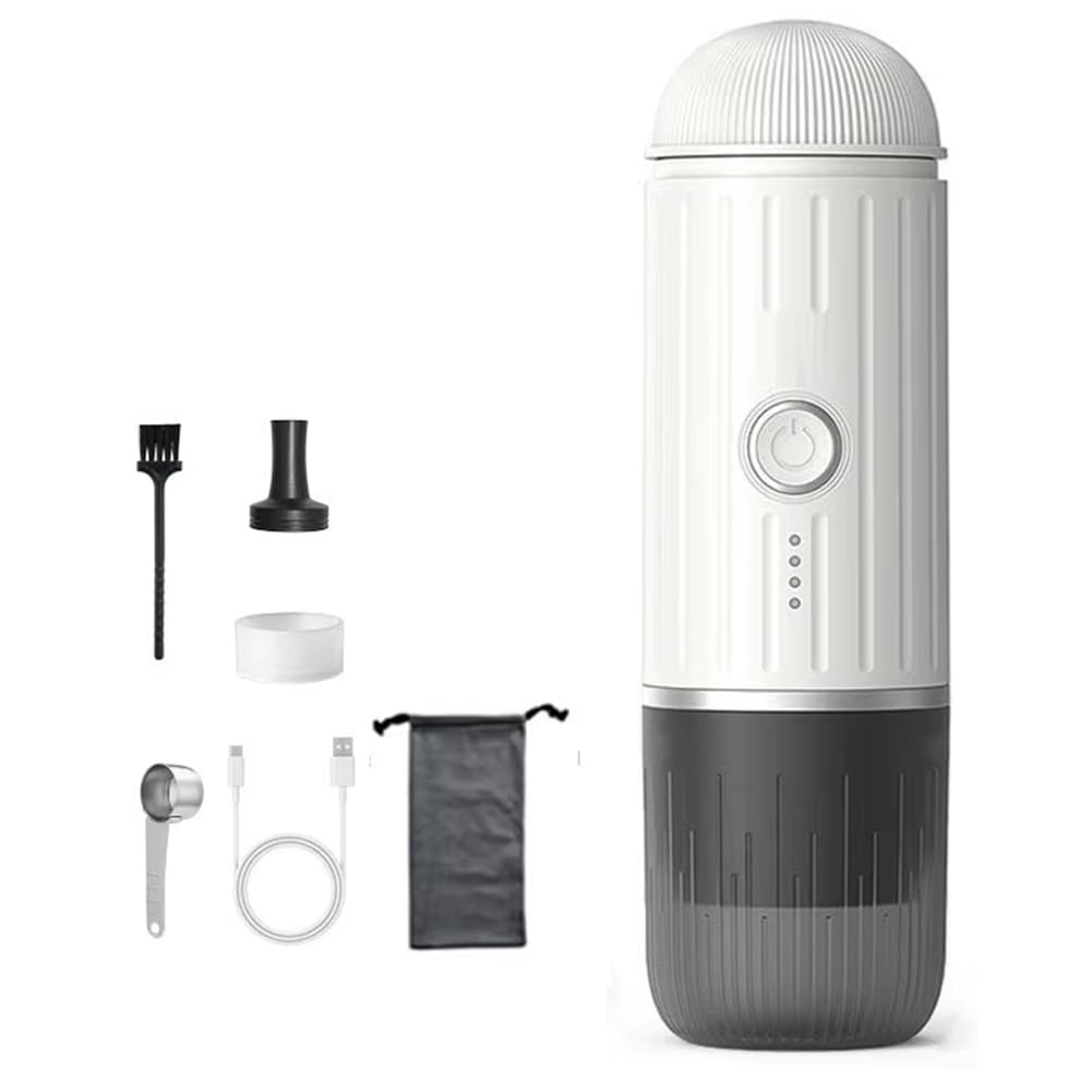 Koolenry As Shown Portable Espresso Machine,Wireless Electric Coffee Maker Compatible With Capsules & Ground Coffee, Ideal For Travel Use