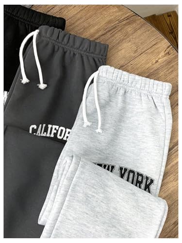WDIRARA Boy's 3 Pack Letter Graphic Print Fleece Sweatpants Joggers Active Athletic Pants4
