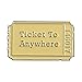 Produktbild JTXZD Brosche Tickets zum Glück überall Emaille Pins benutzerdefinierte Vintage Ticket Broschen Tasche Kleidung Anstecknadel Abzeichen kreativ