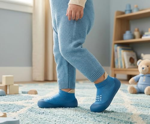 Image of Baby Sock Shoes Boys Girls First Walking Shoes Non-Slip Slippers Soft Sole Sneakers Toddler Infant Babygirl