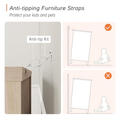 Image of WAMPAT Baby Dresser with 3 Drawers, Kids Dressers with Wide Chest of Drawers, Mid Century Modern Wooden Closet Storage Organizer, Small Dressers for Bedroom, Nursery, Hallway, Beige, 34 inch