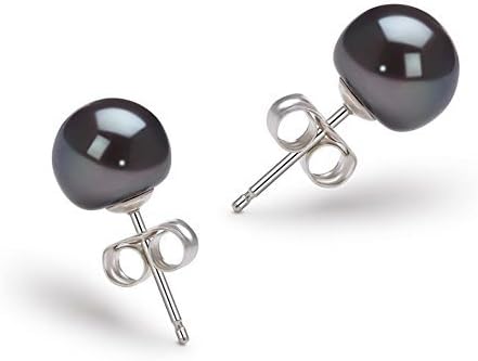 3L JewelrySterling Silver Freshwater Cultured Shell Pearl Earrings (8mm) | Trendy & Elegant Earrings For Women & Girls | Chic & Sparkling Design, Unique Gift Idea, Perfect For Casual & Special Occasions