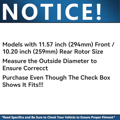 Image of Detroit Axle - 10pc Front and Rear Brake Kit for 2009-2015 Mini Cooper | Disc Brake Rotors Ceramic Brake Pads with Hardware 2010 2011 2012 2013 2014 11.57 inch inch Front and 10.20 inch inch Rear Rotor
