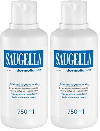 Saugella Dermoliquido pH 3.5 hygiène intime après le sport et la piscine lot de 2