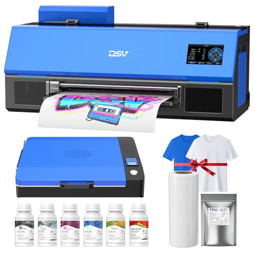 Image of DSV A3 DTF Printer with Curing Oven - Print & Cure All-in-One,F1080 Printhead, 2X Speed vs L1800 /R1390, 24 /7 Auto Maintenance & Anti-Clog, White Ink Circulation, Dual Alarm, 2-Year Ink