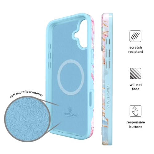 VELVET CAVIAR for iPhone 16 Plus Case Marble - Cute Protective Cover for Women - Compatible with MagSafe [10ft Drop Tested] - Holographic, Blue, Pink by VELVET CAVIAR - Used condition - Image 6