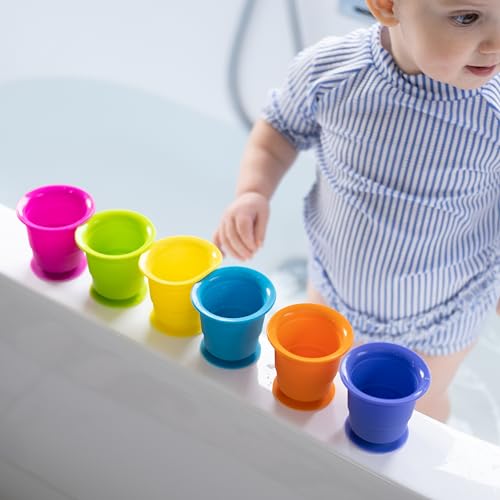 Image of Fat Brain Toys Suction Kupz - Creative Tactile Learning Sensory Toys for Babies & Toddlers, Cups