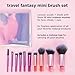 Real Techniques 11 Piece Travel Fantasy Mini Brush Set, Travel Size Makeup Brushes For Foundation Eyeshadow, Powder, Blush, Contour, & Concealer, Makeup Bag Included, Gift Set, Cruelty-Free