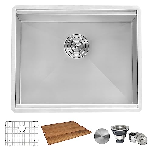 Ruvati 23" Workstation Ledge Bar Prep Kitchen Sink Undermount 16 Gauge Stainless Steel Single Bowl - RVH8308 by Ruvati - Image 3