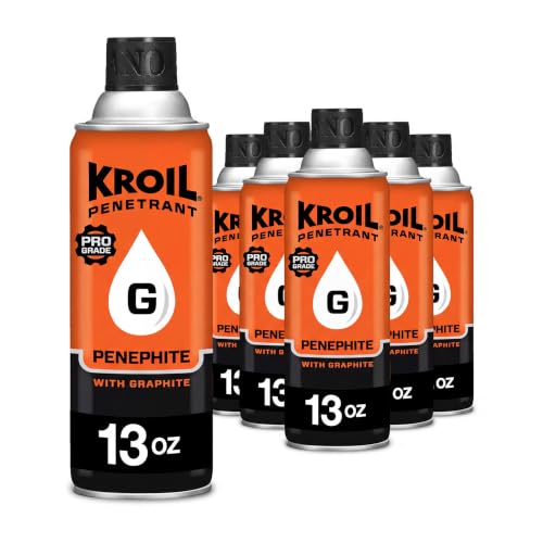 Kroil Penetrant Penephite with Graphite - High-Temperature Penetrating Lubricant Spray for Seized Parts &amp; Machinery - Rust Penetrant &amp; Corrosion Protection Oil - Aerosol - 13 oz - 6 Pack (AZPH132C6)