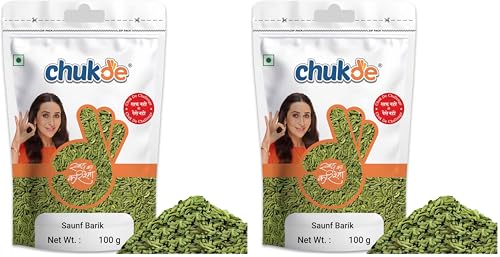 Image of Chukde - Barik Saunf | Fresh & Aromatic | Natural Digestive & Mouth Freshener | Naturally Sweet Lakhnavi Saunf | Other Names - Variyali - Mouri- Sombu - 100 Gram (Pack of 4)