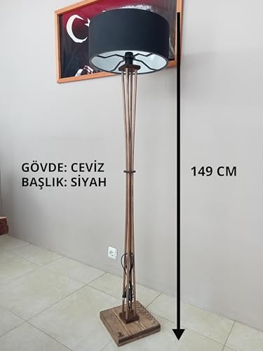 Ahşap Lambader Ceviz Renk Aydınlatma