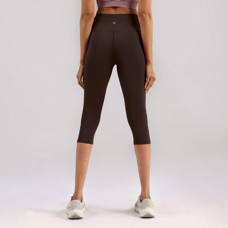 Image of BlissClub Womens The Ultimate Capris, 3 /4th Length Pants, Super- High Waist, 2 Pockets, Wide Waistband, Activewear for Women