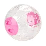 Neel Durable Diameter 18.5cm Small Animal Toys, Hamster Exercise Ball, Transparent Gerbil Exercise Ball, for Pet Playing(Pink)