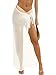 Fisoew Womens Crochet Swimsuit Coverups Hollow Out Bikini Wraps Swimwear Bathing Suit Cover Up Beach Maxi Skirt White