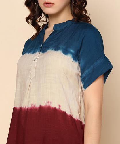 Image of Maaesa Hand Dyed Rayon Top for Women