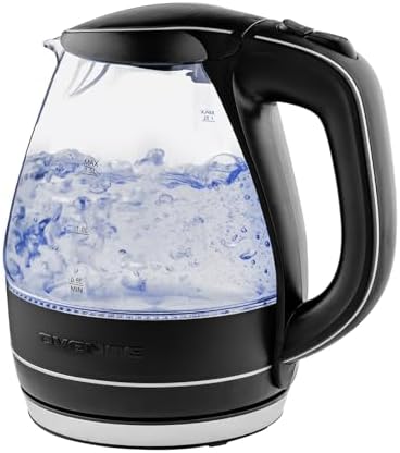 OVENTE Electric Kettle, 1.5L Borosilicate Glass Countertop Water ...
