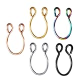 QUXVUIS Piercing para la nariz, 5 unidades, acero inoxidable, versátil, liso, diámetro interior de 8 mm, cómodo para cualquier cuerpo, piercing, nariz, oreja, mujer y niña.