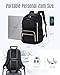 LIGHT FLIGHT Women's Laptop Backpack Fit for 15.6 Inch for Travel Work Business College, Large Capacity Stylish Bookbag with USB Port and Water-Resistant for Daily Use,Black