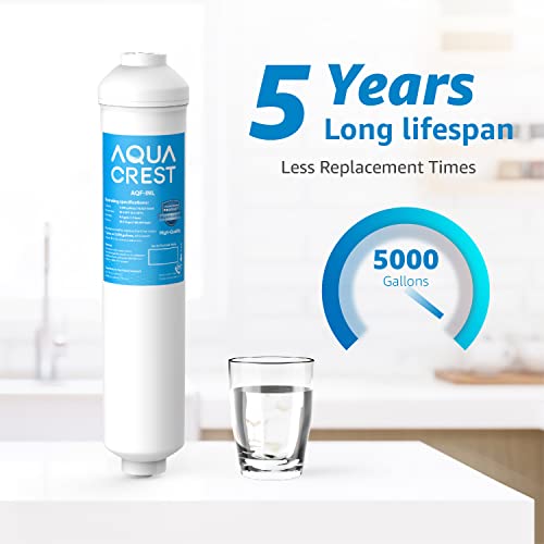 Aqua Crest 5 Years Capacity - Inline Water Filter For Refrigerator With 1/4-Inch Direct Connect Fittings, Idea For Ice Maker, Refrigerator, Under Sink Reverse Osmosis System #TOP3