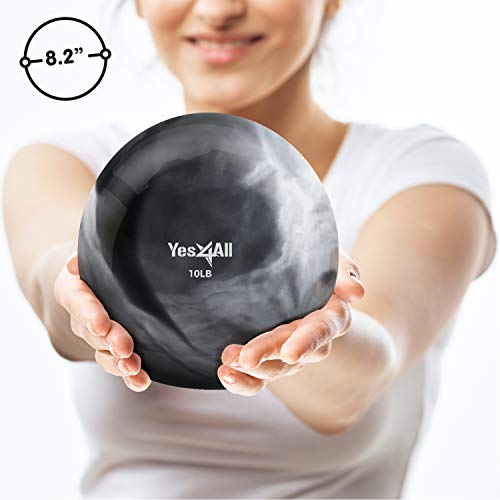 Image of Yes4All Weighted Toning Balls for Exercise, Soft Medicine Balls for Exercise, Pilates, Yoga, Balance, Flexibility, 2-10lbs