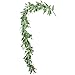 Wofair 5 Feet Eucalyptus Garland Greenery, Artificial Eucalyptus Garland Wedding Decor, Faux Seeded Eucalyptus Garland with Long Oval Leaves, Fake Eucalyptus Vine for Home Office Decoration