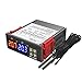 SHUAIGUO regulator temperatury z podwójnym wyświetlaczem cyfrowym regulatorem temperatury z podwójnym czujnikiem NTC czujnik ogrzewania czujnika sondy 2 wyjścia przekaźnikowe 24 V