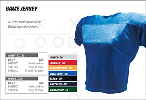 Schutt Sports Football Varsity Game Jersey, Scarlet, Small/Medium