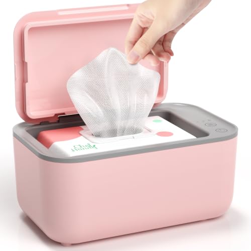 Image of Baby Wipe Warmer, Wipe Warmer and Baby Wet Wipes Dispenser, Diaper Wipe Warmers with 3 Heat Modes and Large Capacity for Babies Pets, New Moms (Pink)