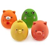 Chiwava 4 pièces 6 cm Jouets couinement pour Chiens Latex Animaux Jouet pour Petits Chiens Chiots Jeux interactif Couleur Assortie