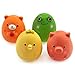 Chiwava 4PCS 2.4'' Squeak Latex Puppy Toy Funny Animal Sets Pet Interactive Play for Small Dog Assorted Color